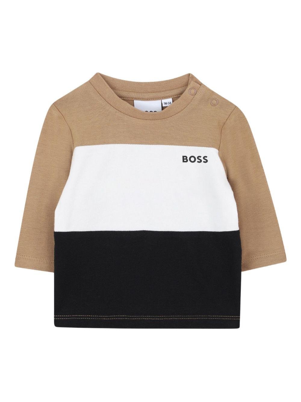 Set tuta sportiva per neonato Boss Kids beige con design color - block - Rubino Kids