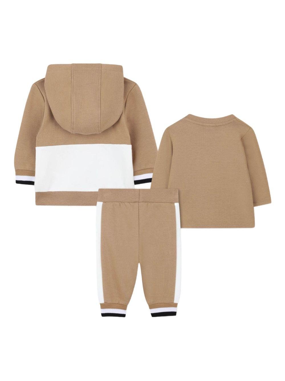 Set tuta sportiva per neonato Boss Kids beige con design color - block - Rubino Kids