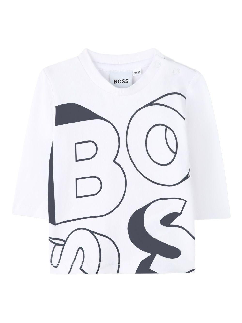 Set tuta sportiva per neonato Boss Kids beige con dettaglio logo - Rubino Kids