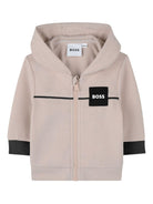 Set tuta sportiva per neonato Boss Kids beige con dettaglio logo - Rubino Kids