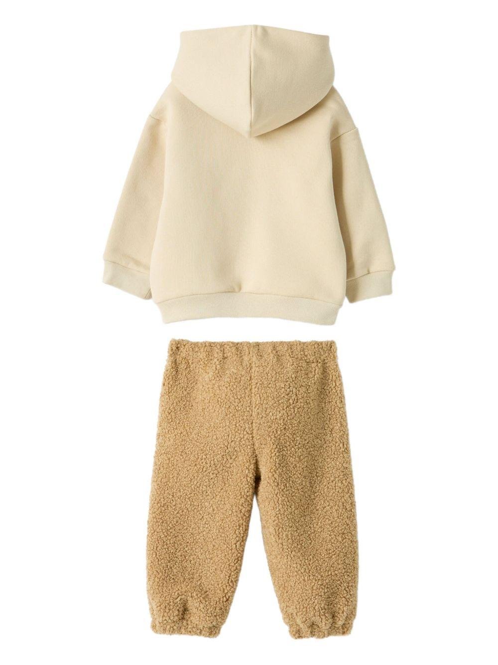 Set tuta sportiva per neonato Il Gufo beige con ricamo procione - Rubino Kids