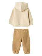 Set tuta sportiva per neonato Il Gufo beige con ricamo procione - Rubino Kids
