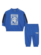 Set tuta sportiva per neonato Kenzo Kids blu con design stampa - Rubino Kids