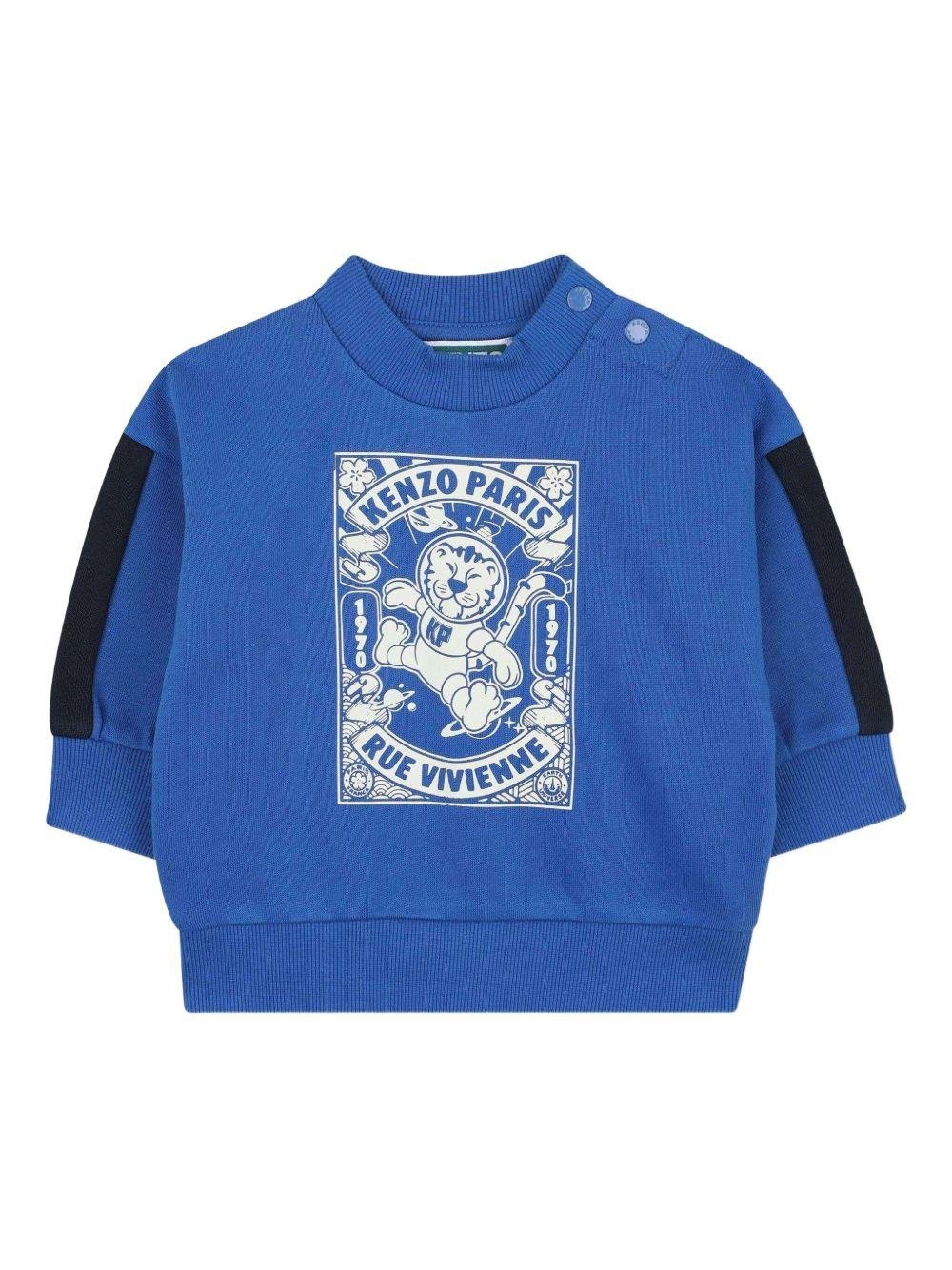 Set tuta sportiva per neonato Kenzo Kids blu con design stampa - Rubino Kids