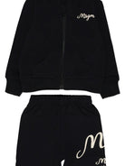 Set tuta sportiva per neonato MSGM Kids nera con cappuccio nero - Rubino Kids