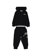 Set tuta sportiva per neonato MSGM Kids nera con cappuccio nero - Rubino Kids