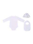 Set tutina bavaglino e cappellino per neonato Polo Ralph Lauren Kids bianco con stampa Teddy Bear - Rubino Kids