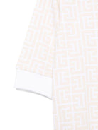 Set tutina, berretto e bavaglino per neonati Balmain Kids beige con stampa geometrica - Rubino Kids