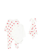 Set tutina body e doudou per neonati Petit Bateau bianco con stampa a cuori - Rubino Kids