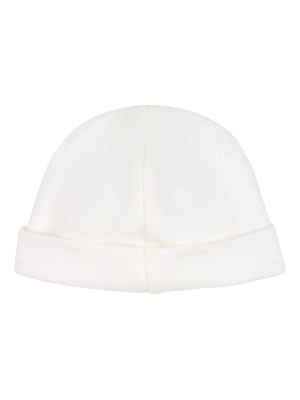 Set tutina cappello e berretto per neonata Chloé Kids bianco con cuciture tono su tono - Rubino Kids