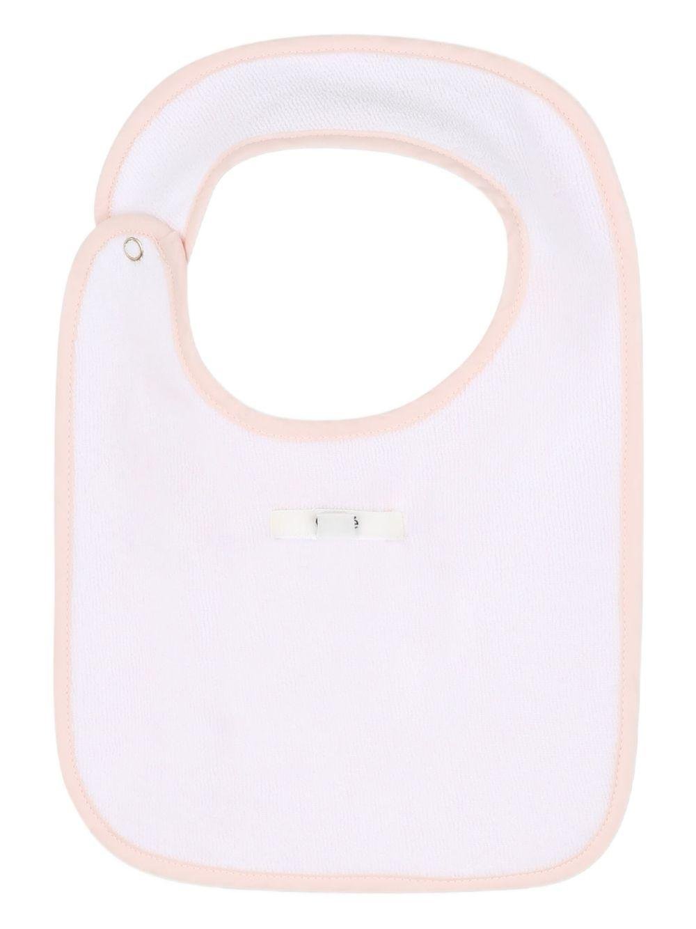 Set tutina e bavaglini per neonata Chloé Kids beige con chiusura con bottone a pressione - Rubino Kids