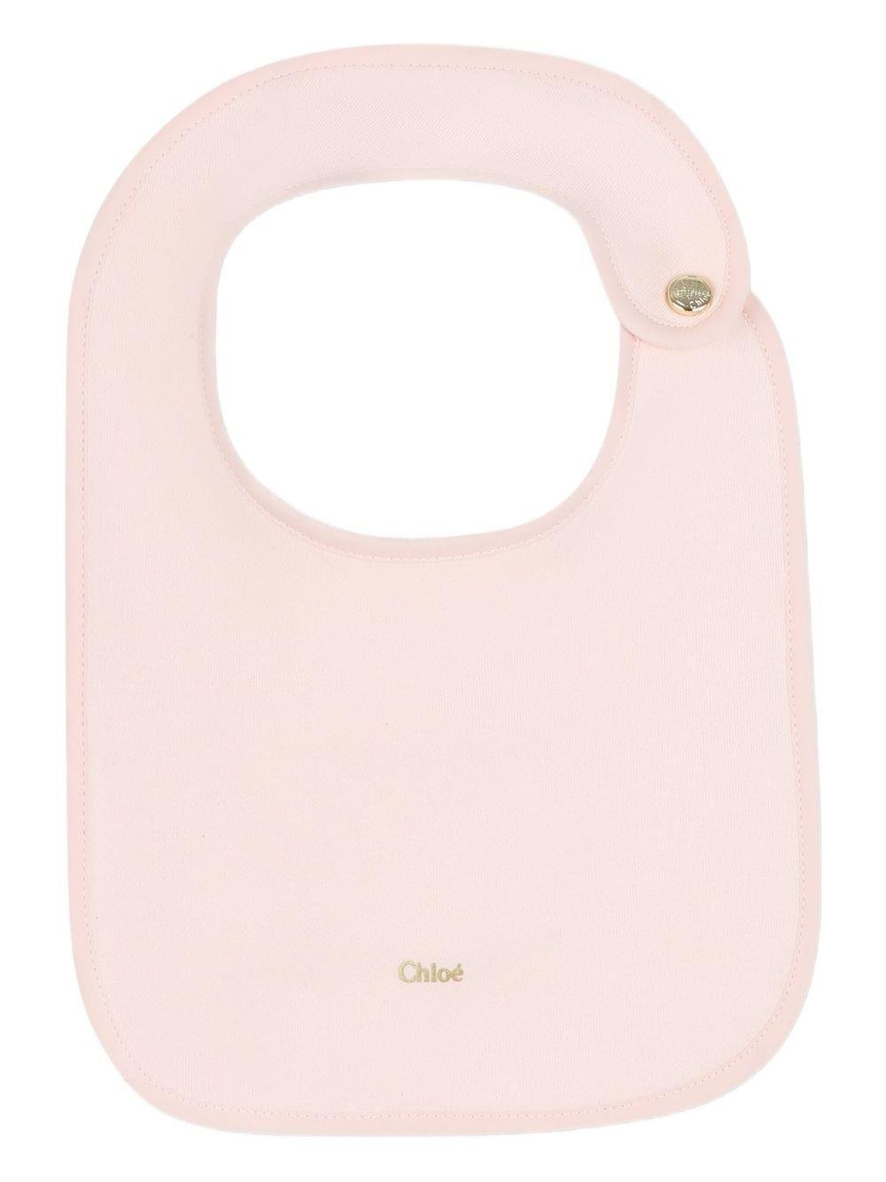 Set tutina e bavaglini per neonata Chloé Kids beige con chiusura con bottone a pressione - Rubino Kids