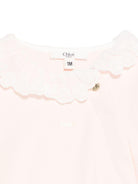 Set tutina e bavaglini per neonata Chloé Kids rosa con colletto a smerlo - Rubino Kids