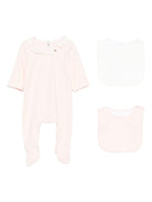 Set tutina e bavaglini per neonata Chloé Kids rosa con colletto a smerlo - Rubino Kids