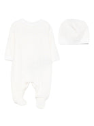 Set tutina e berretto per neonati Balmain Kids bianco con stampa geometrica - Rubino Kids