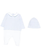 Set tutina e berretto per neonato Balmain Kids azzurro con stampa geometrica - Rubino Kids