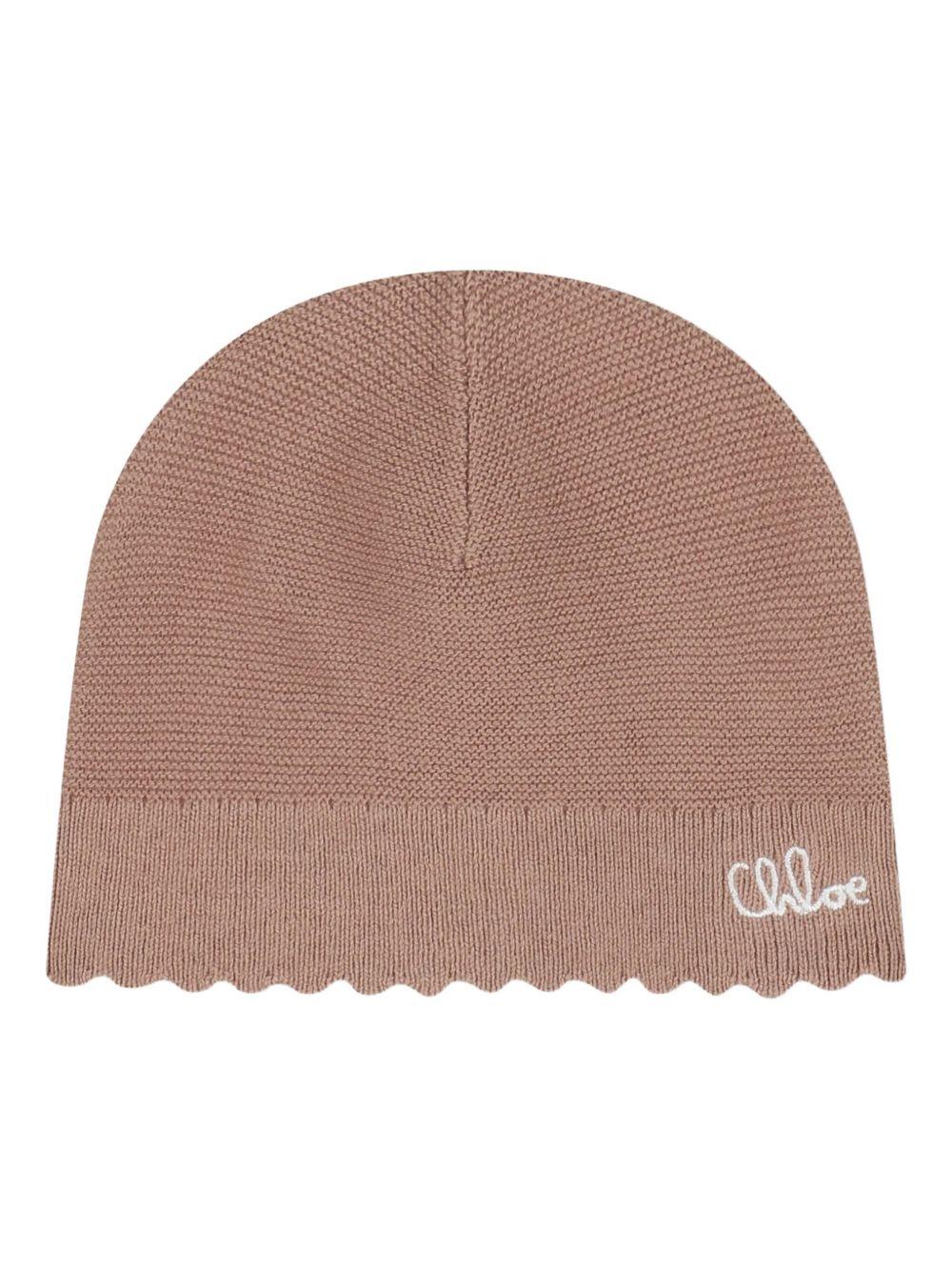 Set tutina e cappellino per neonata Chloé Kids marrone con colletto con increspature - Rubino Kids