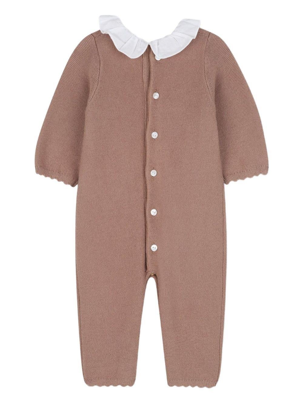 Set tutina e cappellino per neonata Chloé Kids marrone con colletto con increspature - Rubino Kids