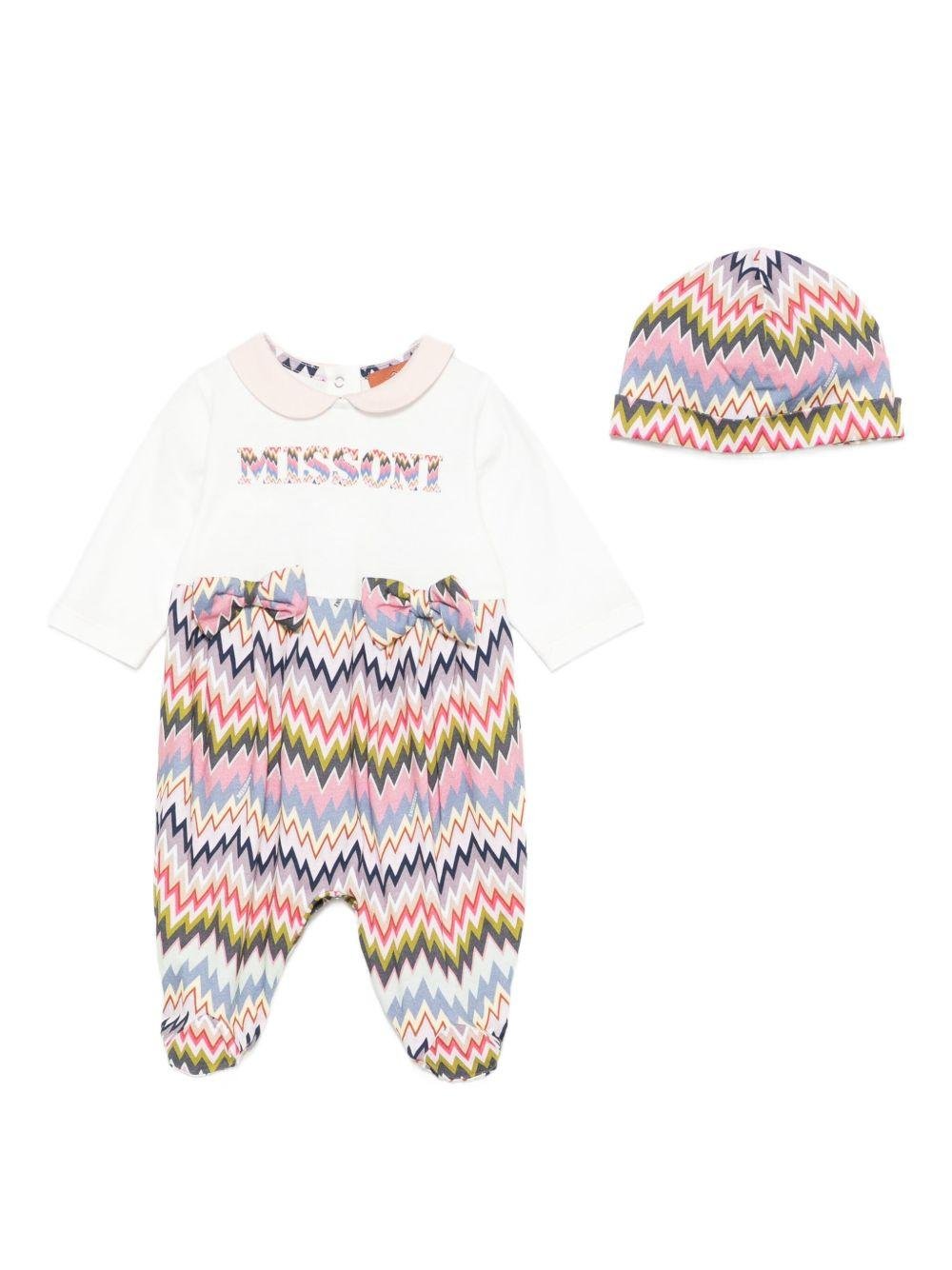 Set tutina e cappellino per neonata Missoni Kids multicolore a zigzag - Rubino Kids