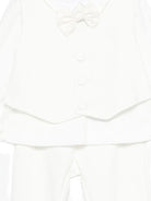 Set tutina e cappellino per neonata Monnalisa bianca con bottoni sul davanti - Rubino Kids