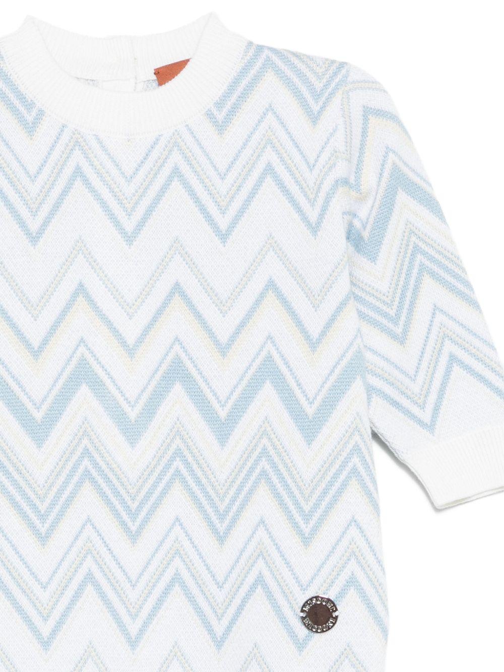 Set tutina e cappellino per neonato Missoni Kids azzurro con motivo a chevron - Rubino Kids