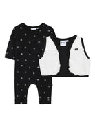 Set tutina e gilet per neonato Boss Kids nero con motivo a pois - Rubino Kids
