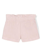 Shorts a coste per bambina Il Gufo rosa con dettaglio fiocco - Rubino Kids