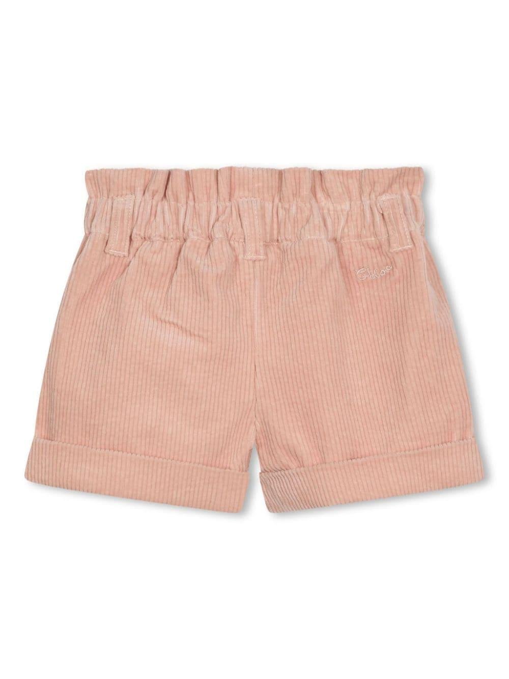 Shorts a coste per neonato Chloé Kids rosa con passanti - Rubino Kids