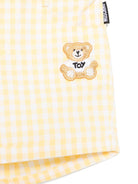 Shorts a quadretti per neonato Moschino Kids giallo con tasche posteriori - Rubino Kids