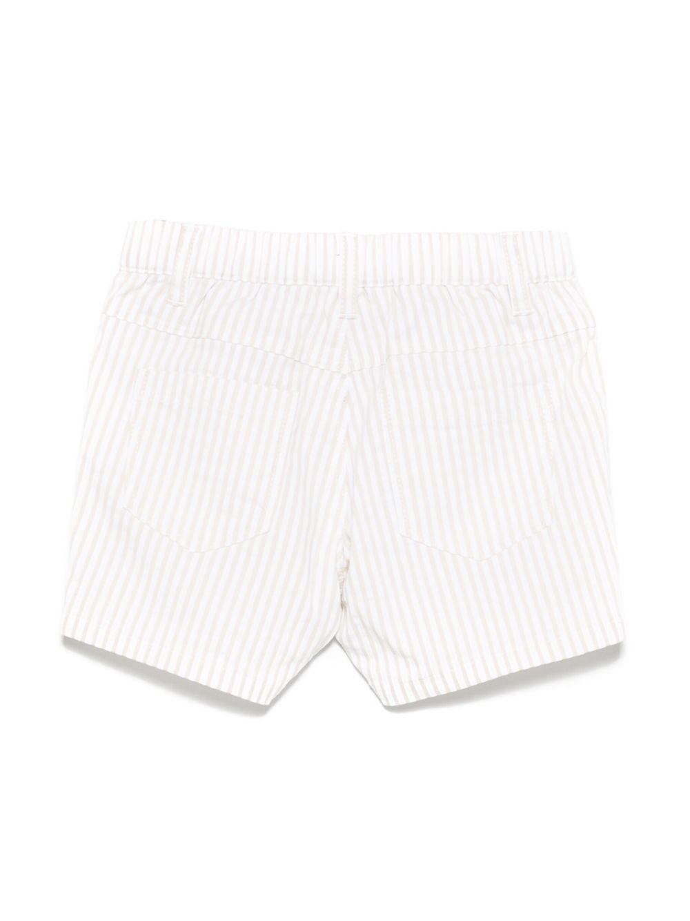 Shorts a righe per neonata Moschino Kids beige con passanti - Rubino Kids