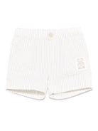 Shorts a righe per neonata Moschino Kids beige con passanti - Rubino Kids