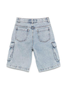 Shorts cargo con motivo Teddy Bear per bambino Moschino Kids azzurro con passanti - Rubino Kids