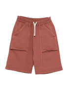 Shorts Cargo per bambino Rick Owens Kids marrone con ampia fascia elastica in vita - Rubino Kids