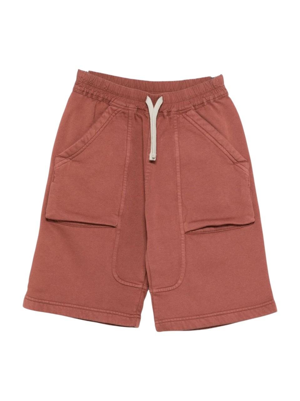 Shorts Cargo per bambino Rick Owens Kids marrone con ampia fascia elastica in vita - Rubino Kids