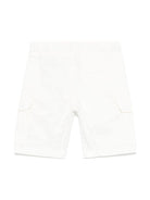 Shorts con applicazione Lens per bambino C.P. Company Kids bianco con zip nascosta - Rubino Kids