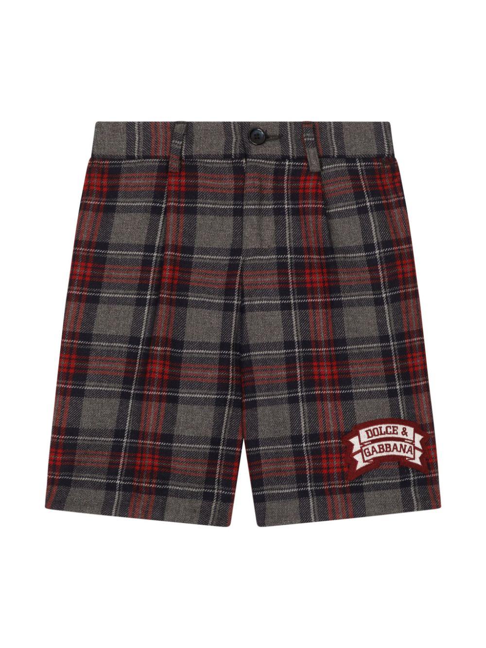 Shorts con logo per bambino Dolce & Gabbana Kids rosso con passanti per cintura - Rubino Kids