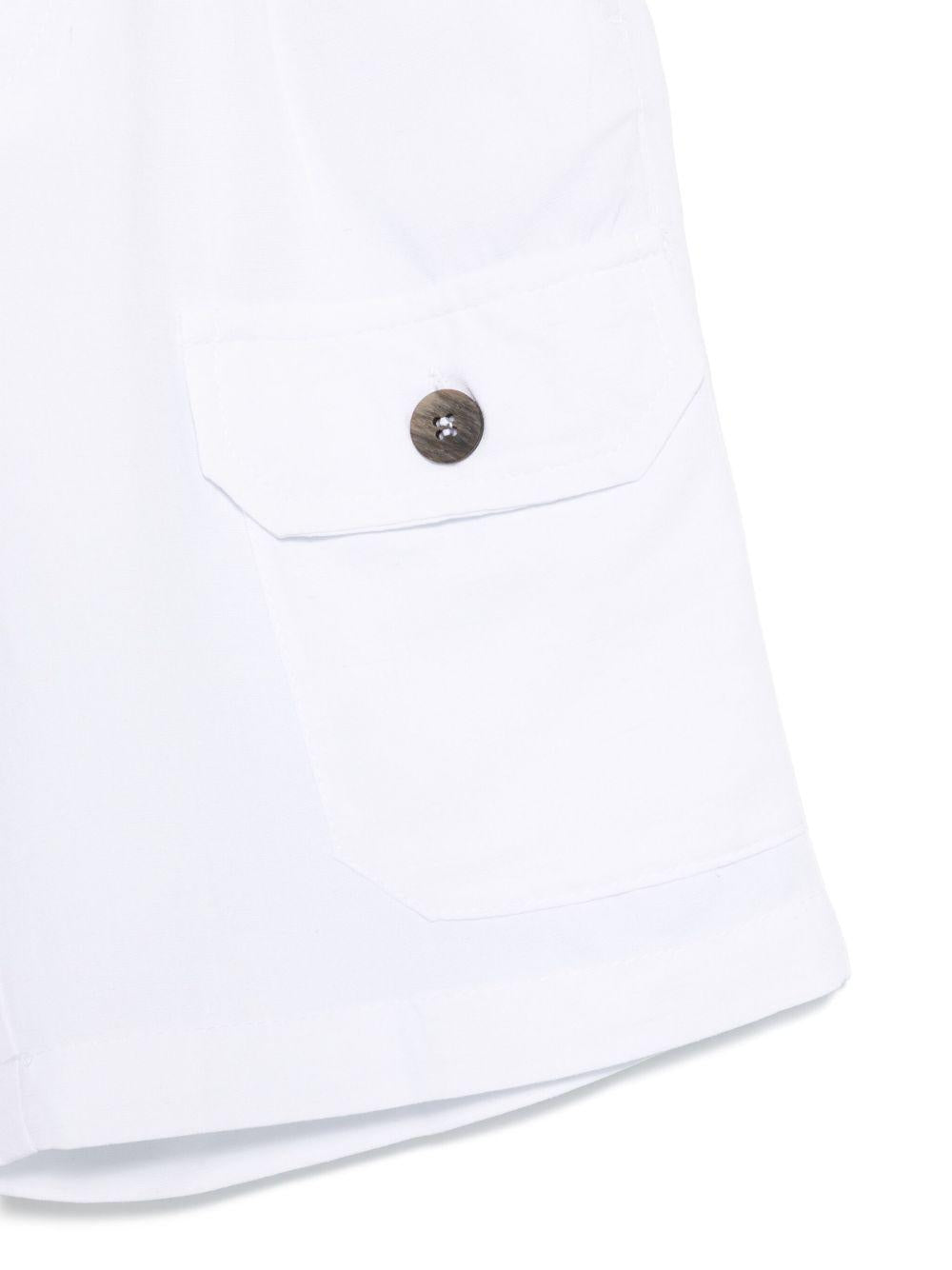 Shorts con pieghe per bambino Paolo Pecora Kids bianco con chiusura frontale - Rubino Kids