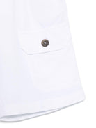 Shorts con pieghe per bambino Paolo Pecora Kids bianco con chiusura frontale - Rubino Kids