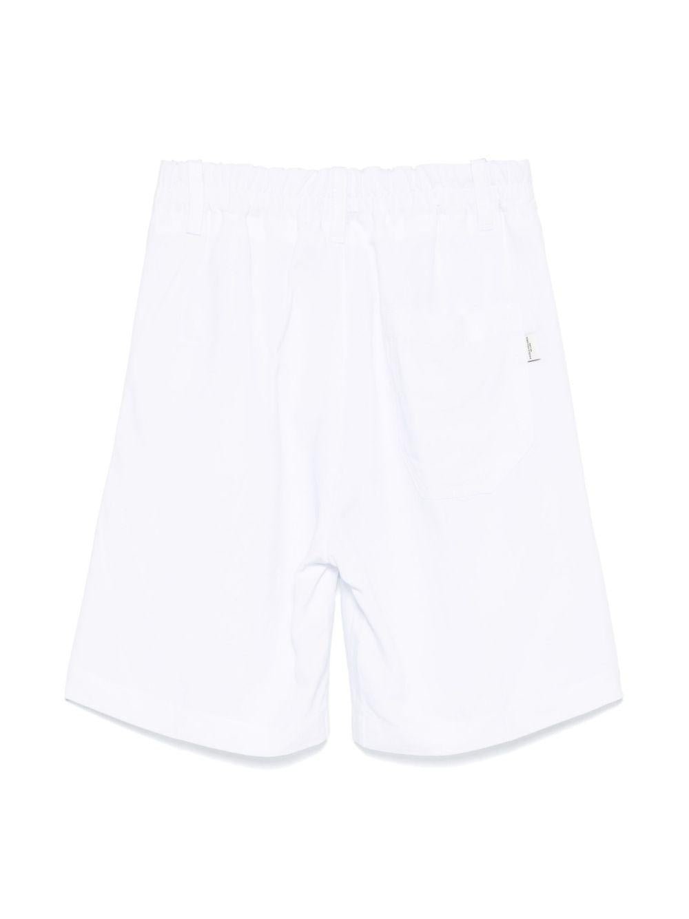 Shorts con pieghe per bambino Paolo Pecora Kids bianco con chiusura frontale - Rubino Kids