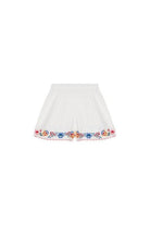 Shorts con ricamo fiori per bambina Louise Misha Kids bianco con vita elasticizzata - Rubino Kids