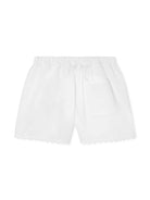 Shorts con ricamo per bambina Versace Kids bianco con orlo curvo - Rubino Kids