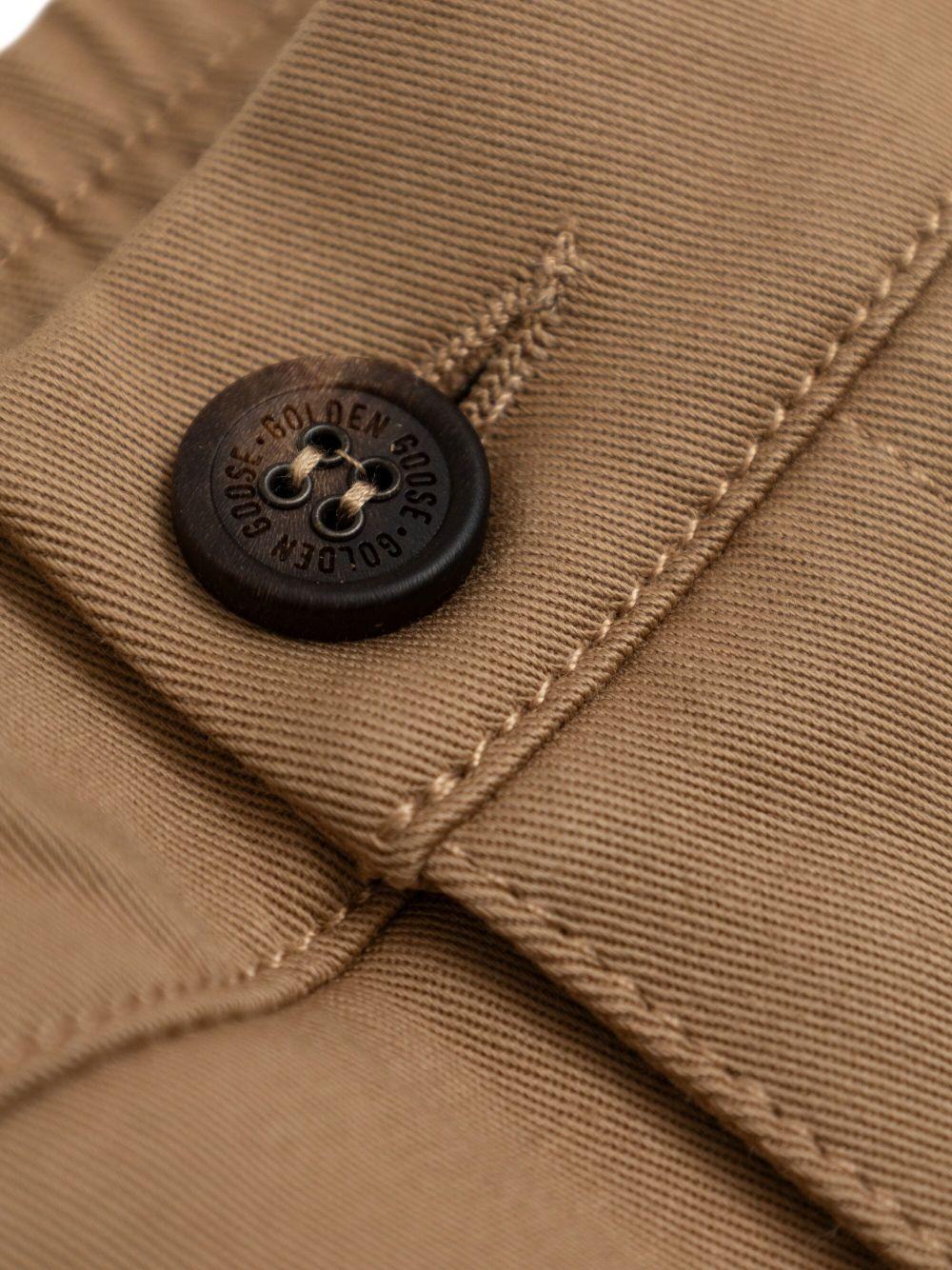 Shorts con ricamo per bambino Golden Goose Kids marrone con tasca posteriore sagomata - Rubino Kids