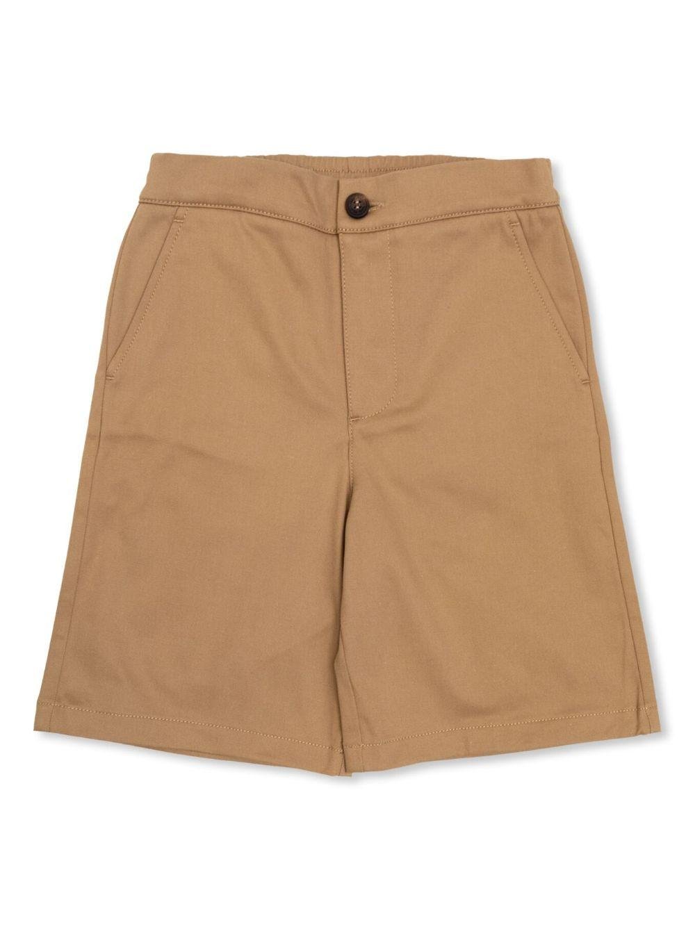 Shorts con ricamo per bambino Golden Goose Kids marrone con tasca posteriore sagomata - Rubino Kids