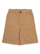 Shorts con ricamo per bambino Golden Goose Kids marrone con tasca posteriore sagomata - Rubino Kids