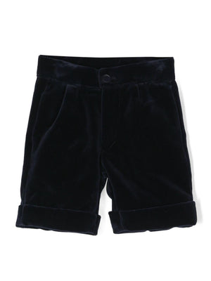Shorts con ruches per neonato La Stupenderia blu con dettaglio con pince