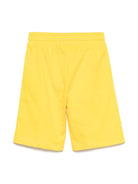 Shorts con stampa Leo Teddy per bambino Moschino Kids giallo con vita elasticizzata - Rubino Kids
