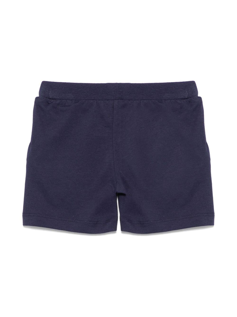 Shorts con stampa per neonato Moschino Kids blu con tasche laterali - Rubino Kids