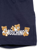 Shorts con stampa per neonato Moschino Kids blu con tasche laterali - Rubino Kids