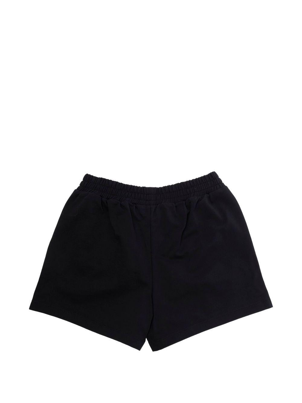 Shorts da bambina Moschino Kids nero con stampa logo - Rubino Kids