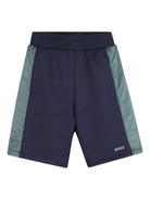 Shorts da bambino Boss Kids blu scuro con inserti - Rubino Kids